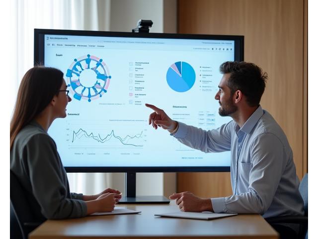 Un expert în wellness colaborează cu un client pentru a analiza datele de sănătate pe un ecran, simulând o sesiune de consultanță personalizată în biohacking.