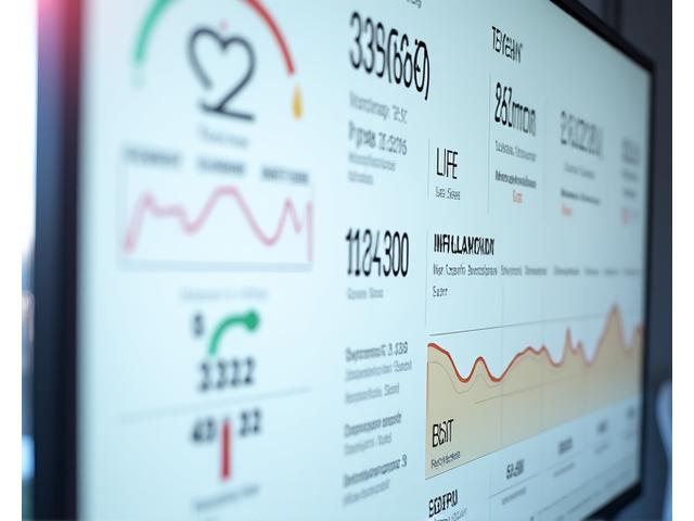 Interfață de dashboard digital care afișează grafice și date despre biomarkeri, indicând progres și tendințe de sănătate.
