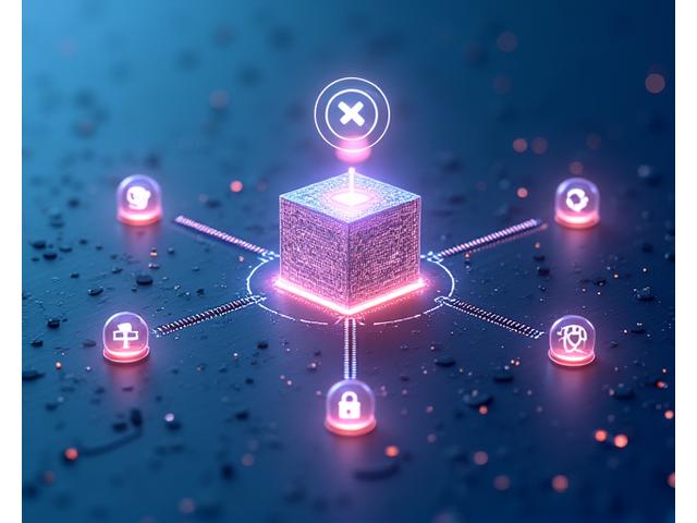 Diagramă stilizată a unui ecosistem de date securizat, unde o bulă centrală de date personale este conectată prin linii criptate la alte bule mici reprezentând servicii terțe de încredere, cu un simbol 'nu vinde' clar vizibil.