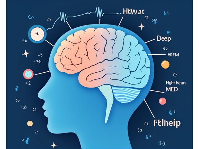 Infografic colorat al ciclurilor somnului REM și non-REM, cu reprezentări vizuale ale undelor cerebrale și neuronilor, subliniind recuperarea și consolidarea memoriei.
